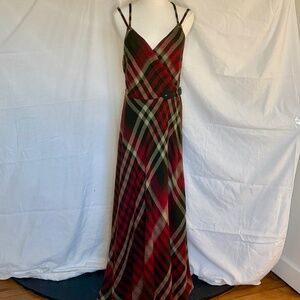 Polo Ralph Lauren rustic red plaid wrap maxi dress. Size 6